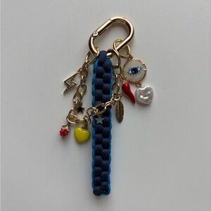 NEW Handmade Cord Keychain Bag Charm, Blue